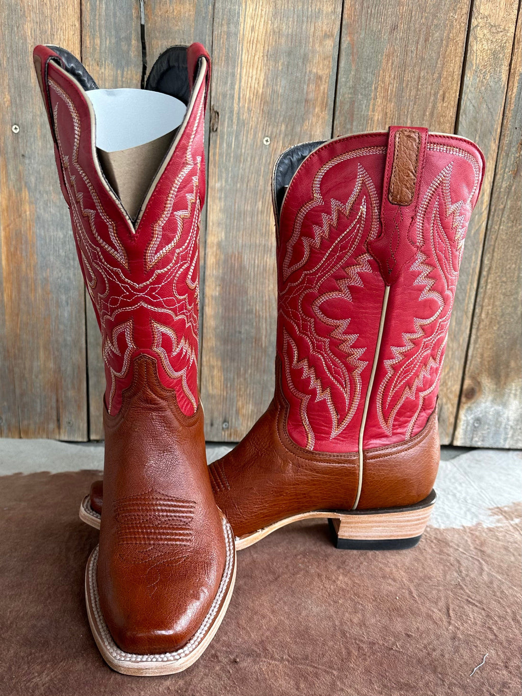 Smooth Ostrich Red Resistol Cowboy boot