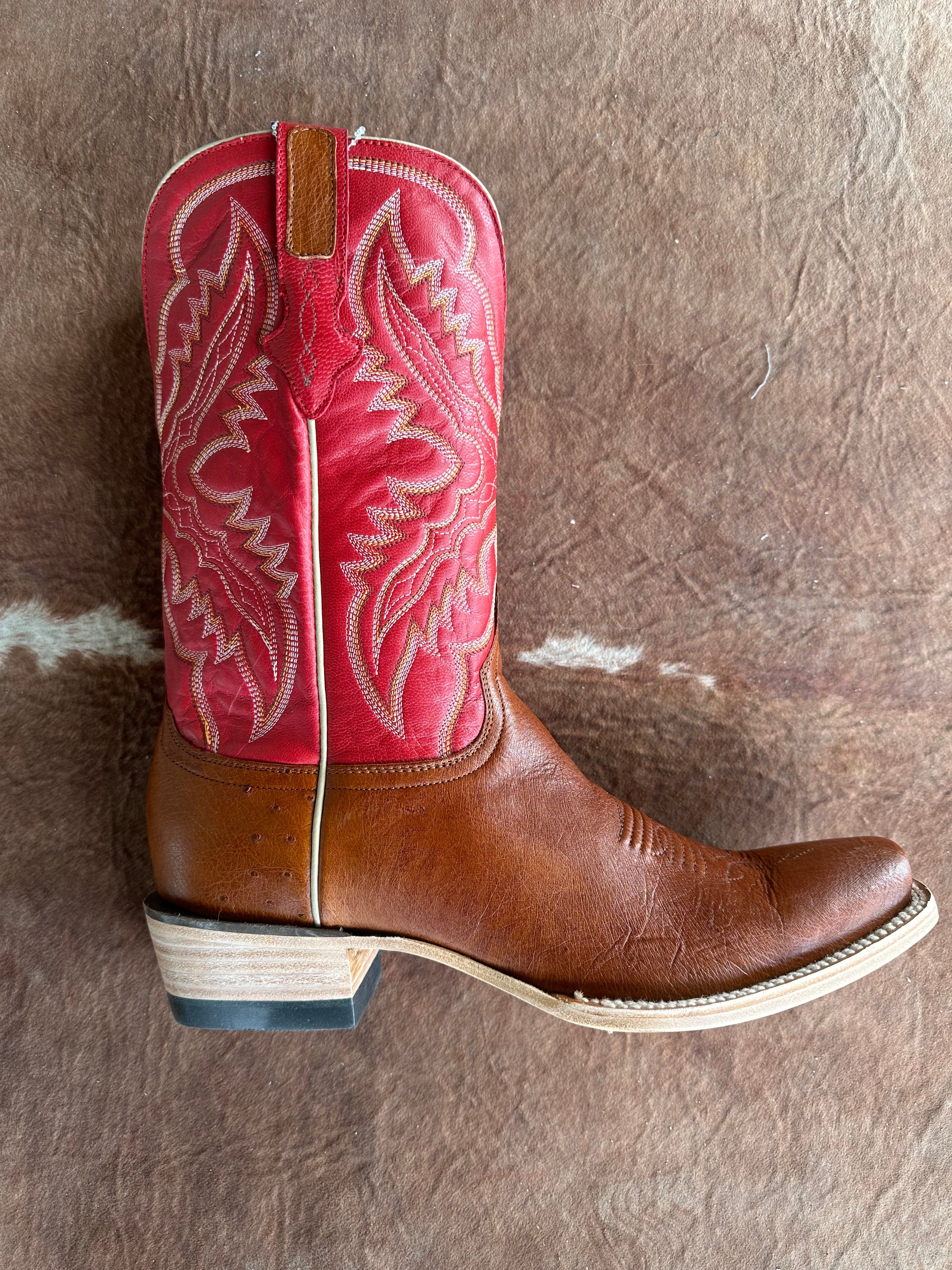 Smooth Ostrich Red Resistol Cowboy boot